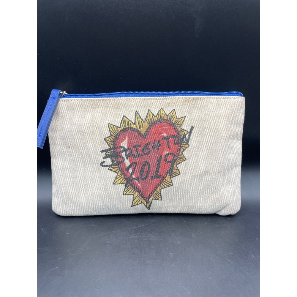 Brighton Love of Art 2019 Canvas Pouch Tattoo Heart Swallow Makeup Bag 9 x 6